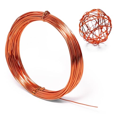 Aluminium-Basteldraht, biegbar, für Schmuckherstellung, Modellierung, Blumen, Kranz, Basteln, Drahtwickeln, Perlendraht, Weihnachtsschmuck (Rotgold, 18 Gauge) von krastmon