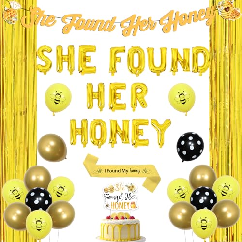 kreat4joy Biene Brautdusche Dekoration, She Found Her Honey Banner Girlande Kuchen Topper Schärpe Fransen Vorhang Folie Latex Ballon für Braut zu Bachelorette Verlobung Hochzeit Party kreat4joy Biene Brautdusche Dekoration, She Found Her Honey Banner Girlande Kuchen Topper Schärpe Fransen Vorhang Folie Latex Ballon für Braut zu Bachelorette Verlobung Hochzeit Party von kreat4joy