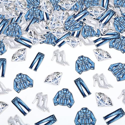 kreat4joy Denim und Diamanten Partydekorationen, 200 Stück Denim und Diamanten Tischkonfetti für doppelseitige Tisch-Party-Dekorationen, Brautschmuck, Geburtstag, Hochzeit, Verlobung kreat4joy Denim und Diamanten Partydekorationen, 200 Stück Denim und Diamanten Tischkonfetti für doppelseitige Tisch-Party-Dekorationen, Brautschmuck, Geburtstag, Hochzeit, Verlobung von kreat4joy