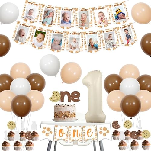 kreat4joy Milch und Kekse 1. Geburtstag Party Dekorationen, Cookie 1. Geburtstag Party Decor One High Chair Banner Foto Banner Aprikose Ballon Kuchen Cupcake Toppers Nummer 1 Folienballon für Jungen kreat4joy Milch und Kekse 1. Geburtstag Party Dekorationen, Cookie 1. Geburtstag Party Decor One High Chair Banner Foto Banner Aprikose Ballon Kuchen Cupcake Toppers Nummer 1 Folienballon für Jungen von kreat4joy