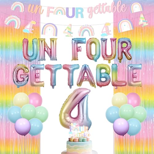 kreat4joy Pastell 4 Geburtstag Deko Mädchen, Un Four Gettable Banner Girlande Cake Topper Fransen Vorhang Folie Latexballon für Unvergessliche Prinzessin Regenbogen 4 4 Jahre alt Geburtstagsdeko kreat4joy Pastell 4 Geburtstag Deko Mädchen, Un Four Gettable Banner Girlande Cake Topper Fransen Vorhang Folie Latexballon für Unvergessliche Prinzessin Regenbogen 4 4 Jahre alt Geburtstagsdeko von kreat4joy