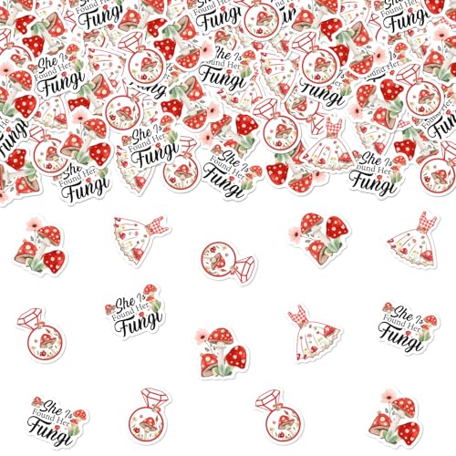 kreat4joy Pilz Brautdusche Dekoration, 200pcs She is Found Her Fungi Konfetti Pilz Wildblume Tischdekoration für Pilz Wildblume Wald Wunderland Junggesellinnenabschied Deko von kreat4joy