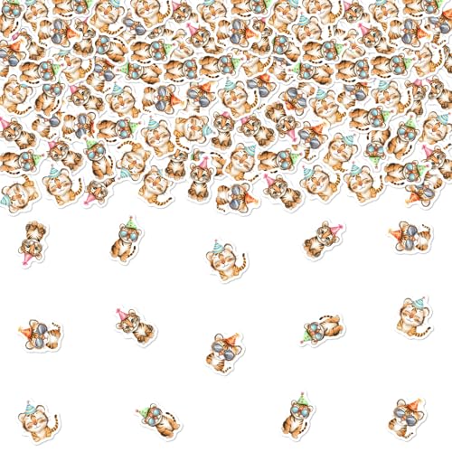 kreat4joy Tiger Geburtstag Dekoration, 200pcs Tiger Konfetti Doppelseitiger Druck für Wald Wild Dschungel Safari Tier Baby Shower Geschlecht Enthüllung Dekoration kreat4joy Tiger Geburtstag Dekoration, 200pcs Tiger Konfetti Doppelseitiger Druck für Wald Wild Dschungel Safari Tier Baby Shower Geschlecht Enthüllung Dekoration von kreat4joy