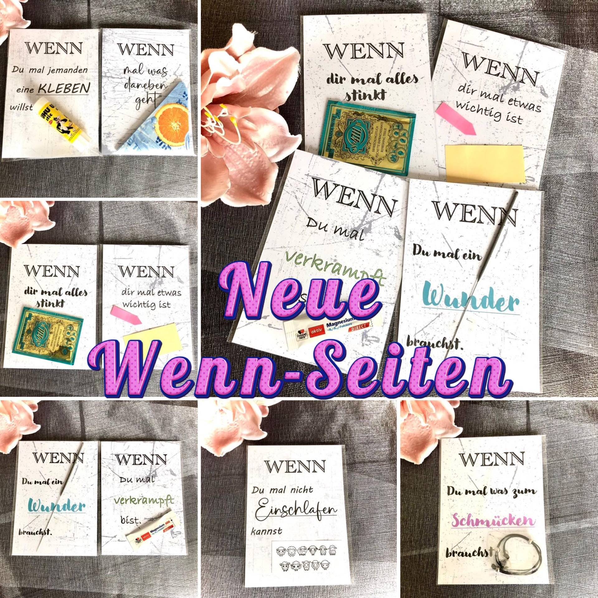 Wenn-Seiten, 8 Neue Ergänzungsseiten Zu Meinen Wenn-Boxen, Austausch Seiten, Zusatzseiten, Folienverpackte Seiten Wenn-Seiten, 8 Neue Ergänzungsseiten Zu Meinen Wenn-Boxen, Austausch Seiten, Zusatzseiten, Folienverpackte Seiten von kresihandmade