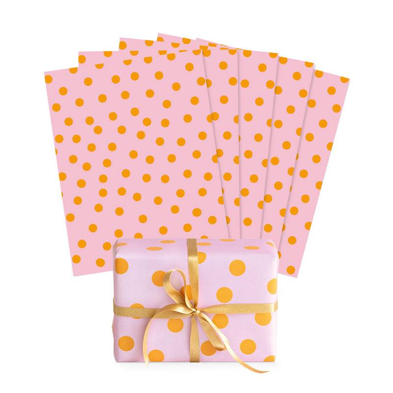 Geschenkpapier Punkte (67X49cm) 5Er-Set In Pink/Orange von krima & isa