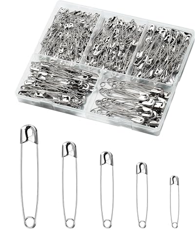 340 Stück Sicherheitsnadeln, 5 Größen Sicherheitsnadeln Set 27mm-54mm Metall Sicherheitsnadel Silber für Kleidung Kunsthandwerk Nähen 340 Stück Sicherheitsnadeln, 5 Größen Sicherheitsnadeln Set 27mm-54mm Metall Sicherheitsnadel Silber für Kleidung Kunsthandwerk Nähen von kristwash