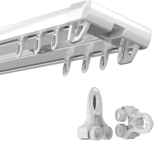 Doppelte Vorhangschienen, Deckenmontage, Hochleistungs-Deckenschiene für Vorhänge für Wohnzimmer, Schlafzimmer, abgehängte Decke, Duschdeckenschienen-Set (Farbe: B-4-Rad, Größe: 4 Doppelte Vorhangschienen, Deckenmontage, Hochleistungs-Deckenschiene für Vorhänge für Wohnzimmer, Schlafzimmer, abgehängte Decke, Duschdeckenschienen-Set (Farbe: B-4-Rad, Größe: 4 von ksxnkhk