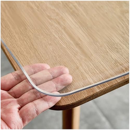 ksxnkhk 38x38 Zoll Klare Tischabdeckung Schutz Klare Schreibtischunterlage Kunststoff PVC Tischschutz für Esszimmer 2,0mm von ksxnkhk