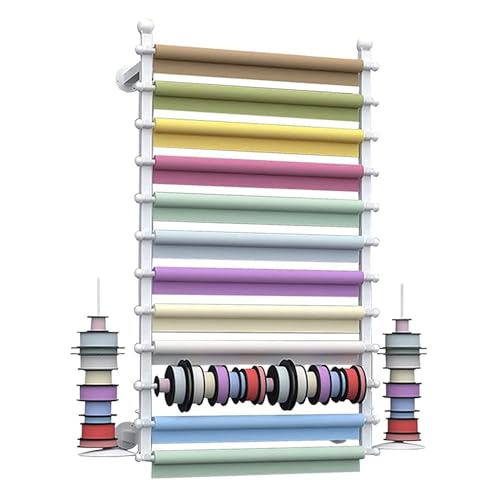 ksxnkhk Bandaufbewahrungs-Organizer-Halter für Bekleidungsgeschäfte, Wandmontierter Schalständer, Ausstellungsständer für Bastelräume, Hängeregal für Geschenkpapier in Blumenläden (Farbe: von ksxnkhk