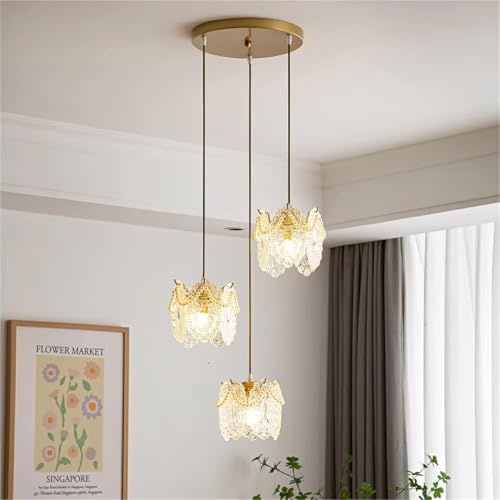 ksxnkhk Klassischer französischer Kronleuchter aus geschnitzter Glasperle für Esszimmer, Wohnzimmer, Schlafzimmer, Arbeitszimmer, Balkon, LED-Pendelleuchte für Zuhause, Pendelleuchter, war von ksxnkhk