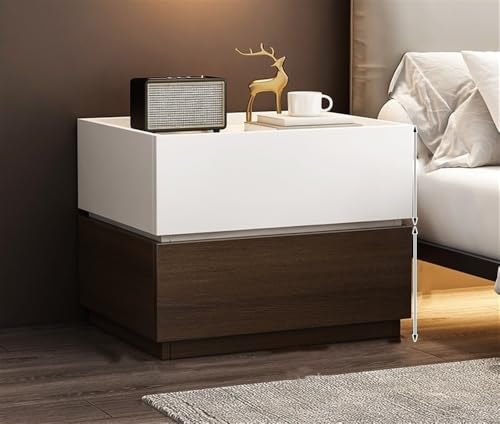 ksxnkhk Nachttisch, Kommode mit 2 Schubladen, frei kombinierbarer Tisch, Sofa-Beistelltisch, stapelbarer Aufbewahrungsschrank, Nachttisch aus Holz, quadratischer Schlafzimmerschrank (weiß- ksxnkhk Nachttisch, Kommode mit 2 Schubladen, frei kombinierbarer Tisch, Sofa-Beistelltisch, stapelbarer Aufbewahrungsschrank, Nachttisch aus Holz, quadratischer Schlafzimmerschrank (weiß- von ksxnkhk