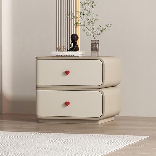 ksxnkhk Stilvoller moderner Nachttisch mit 2 Schubladen, Nachttischschrank aus Holz für Schlafzimmer und Wohnzimmer, Design auf der linken Seite, Elegante Kommode für die Inneneinrichtung von ksxnkhk