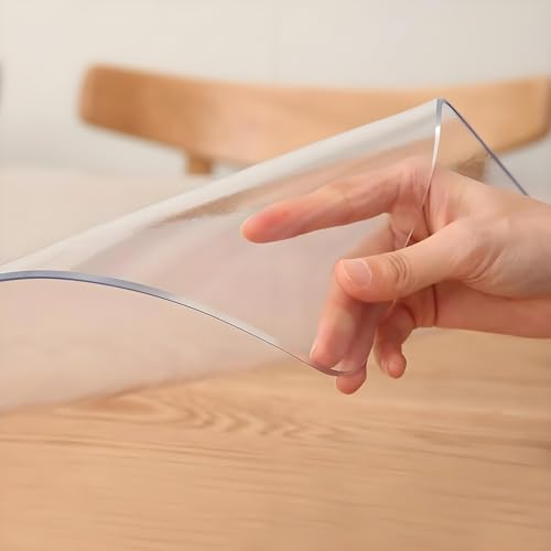 ksxnkhk Transparente Kunststoff-Tischdecke 32 x 58 Zoll, 1,5 mm Dicker rechteckiger Vinyl-Schutz, rutschfeste, ölfeste und Kratzfeste, durchsichtige Tischdeckenpolster, leichte PVC-Matte f ksxnkhk Transparente Kunststoff-Tischdecke 32 x 58 Zoll, 1,5 mm Dicker rechteckiger Vinyl-Schutz, rutschfeste, ölfeste und Kratzfeste, durchsichtige Tischdeckenpolster, leichte PVC-Matte f von ksxnkhk