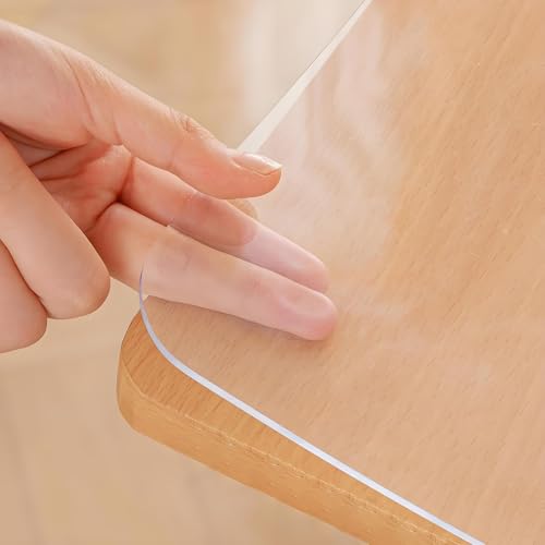ksxnkhk Transparente PVC-Tischschutzhülle, 81,3 x 139,7 cm, Dicke 1,5 mm, rechteckige Kunststoffunterlage, Kratzfeste, zuschneidbare Schreibtischunterlage, leicht zu reinigen, für Esszimme ksxnkhk Transparente PVC-Tischschutzhülle, 81,3 x 139,7 cm, Dicke 1,5 mm, rechteckige Kunststoffunterlage, Kratzfeste, zuschneidbare Schreibtischunterlage, leicht zu reinigen, für Esszimme von ksxnkhk