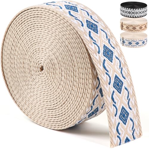 Baumwoll-Gurtband, 3,8 cm für Tasche, blau-weißes Jacquardgewebe, Bohemia, 6 m, strapazierfähig, 3,8 cm Gurtband, Nylon, Rucksackgurte, Gürtel Baumwoll-Gurtband, 3,8 cm für Tasche, blau-weißes Jacquardgewebe, Bohemia, 6 m, strapazierfähig, 3,8 cm Gurtband, Nylon, Rucksackgurte, Gürtel von ktnstsaal