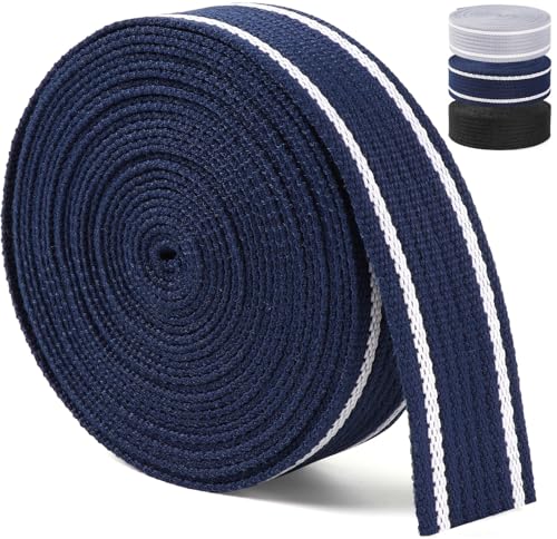 Gurtband, 3,8 cm für Taschengurte, 1,8 m, marineblau und weiß gestreift, Polycotton-Gurtband, 3,8 cm für die Herstellung von Rucksack, Geldbörse, Gürtelriemen Gurtband, 3,8 cm für Taschengurte, 1,8 m, marineblau und weiß gestreift, Polycotton-Gurtband, 3,8 cm für die Herstellung von Rucksack, Geldbörse, Gürtelriemen von ktnstsaal