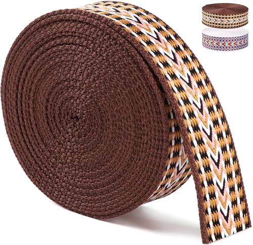 Gurtband, 3,8 cm für Taschengurte, 4,8 m, braun und schwarz weiß gestreift, Pfeilmuster, Polycotton-Gurtband, 3,8 cm für die Herstellung von Rucksack, Geldbörse, Gürtelriemen Gurtband, 3,8 cm für Taschengurte, 4,8 m, braun und schwarz weiß gestreift, Pfeilmuster, Polycotton-Gurtband, 3,8 cm für die Herstellung von Rucksack, Geldbörse, Gürtelriemen von ktnstsaal