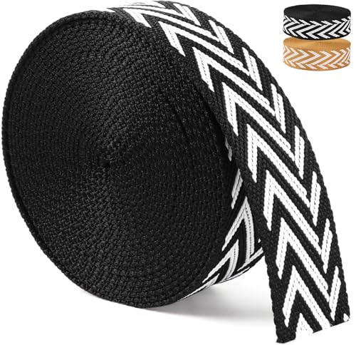 Gurtband, 3,8 cm für Taschengurte, 4,8 m, schwarz-weißes Pfeilmuster, Polycotton-Gurtband, 3,8 cm für die Herstellung von Rucksack, Geldbörse, Gürtelriemen Gurtband, 3,8 cm für Taschengurte, 4,8 m, schwarz-weißes Pfeilmuster, Polycotton-Gurtband, 3,8 cm für die Herstellung von Rucksack, Geldbörse, Gürtelriemen von ktnstsaal