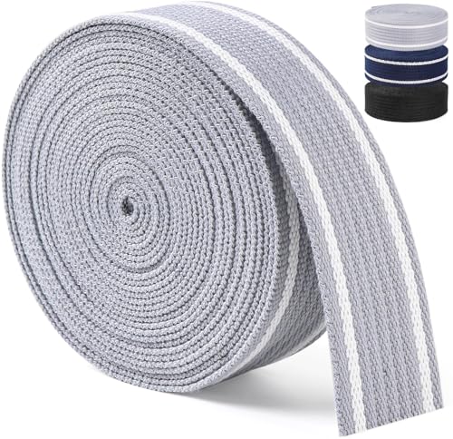 ktnstsaal Gurtband, 3,8 cm für Taschengurte, 6 m, weiße und graue Streifen, Polycotton-Gurtband, 3,8 cm für die Herstellung von Rucksack, Geldbörse, Gürtelriemen ktnstsaal Gurtband, 3,8 cm für Taschengurte, 6 m, weiße und graue Streifen, Polycotton-Gurtband, 3,8 cm für die Herstellung von Rucksack, Geldbörse, Gürtelriemen von ktnstsaal
