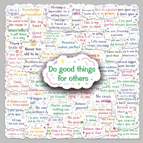 100Pcs Motivational Zitat Aufkleber Ermutigende Worte Aufkleber Inspirierende Aufkleber Motivationsaufkleber Wasserdichte Aufkleber für Scrapbook Wasserflasche Laptop Telefon Skateboard Gepäck von ktxaby