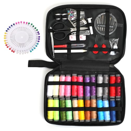130 Stück Nähset,Nähset Reise mit Nähzubehör set,Nadel und Faden set mit Nähzubehör,Enthält Scheren, Nadeln, Maßband, Knöpfe, Stecknadeln,Sewing kit geeignet für Zuhause, Reisen, Anfänger, Notfälle 130 Stück Nähset,Nähset Reise mit Nähzubehör set,Nadel und Faden set mit Nähzubehör,Enthält Scheren, Nadeln, Maßband, Knöpfe, Stecknadeln,Sewing kit geeignet für Zuhause, Reisen, Anfänger, Notfälle von ktxaby