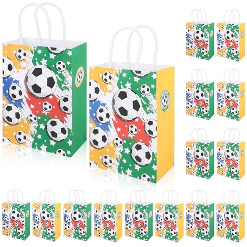 16 Stück Fußball Papiertüten Mit Henkel Bunte Kinder Geschenktüten Geburtstag Party Mitgebsel Süßigkeitstüten Jungen Mädchen 16 Stück Fußball Papiertüten Mit Henkel Bunte Kinder Geschenktüten Geburtstag Party Mitgebsel Süßigkeitstüten Jungen Mädchen von ktxaby