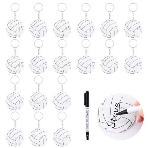 18 Stück Volleyball-Schlüsselanhänger aus Acryl mit 1 schwarzen Marker, Volleyball-Schlüsselanhänger-Set, drehbare Karabinerhaken Schlüsselanhänger für Schulbelohnungen,Volleyball-Partygeschenke 18 Stück Volleyball-Schlüsselanhänger aus Acryl mit 1 schwarzen Marker, Volleyball-Schlüsselanhänger-Set, drehbare Karabinerhaken Schlüsselanhänger für Schulbelohnungen,Volleyball-Partygeschenke von ktxaby