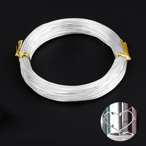 20 Gauge 0.8mm Aluminium Craft Wire, 25m Eloxierter Aluminiumdraht für Bildhauerei, Perlenherstellung Biegsamer Metalldraht für DIY Schmuckherstellung Kunsthandwerk Kranzherstellung(Silber) von ktxaby