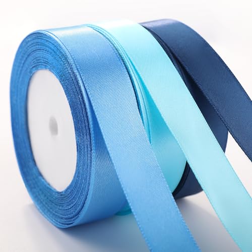 3 Farben Geschenkband, 20mm x 22m Polyester Satinband, Schleifenband Seidenband, Geschenkband, Dekoband Stoffband Set für Hochzeit Dekoration, Geschenk Verpacken, Basteln (3 Rollen) von ktxaby