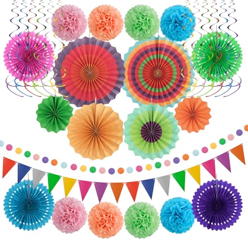 32 Stück Papierfächer Party Dekoration Mexikanische Geburtstagsparty Dekor Bunte Hängende Papierfächer Pompons Blumen Wirbel Girlanden Schnur Gepunktet Dreieckige Wimpelkette für Feste 32 Stück Papierfächer Party Dekoration Mexikanische Geburtstagsparty Dekor Bunte Hängende Papierfächer Pompons Blumen Wirbel Girlanden Schnur Gepunktet Dreieckige Wimpelkette für Feste von ktxaby