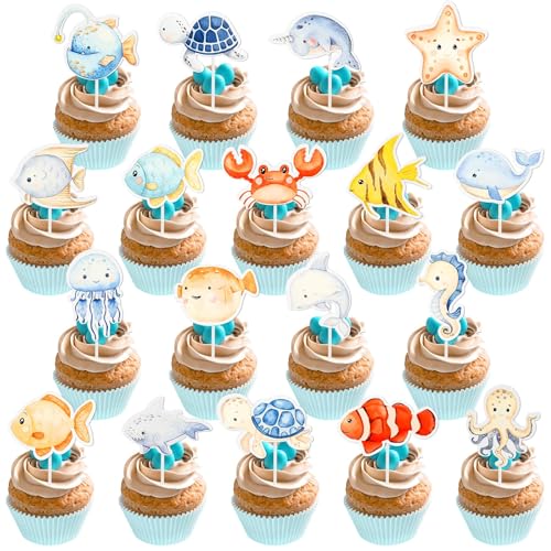 36 Stück Unter Dem Meer Kuchen Cupcake Toppers Dekorationen Ozean Tier Kuchen Dekorationen Schildkröten Oktopus Kuchen Cup Picks Meer Themed Party Supplies für Baby Dusche Geburtstag Party 36 Stück Unter Dem Meer Kuchen Cupcake Toppers Dekorationen Ozean Tier Kuchen Dekorationen Schildkröten Oktopus Kuchen Cup Picks Meer Themed Party Supplies für Baby Dusche Geburtstag Party von ktxaby