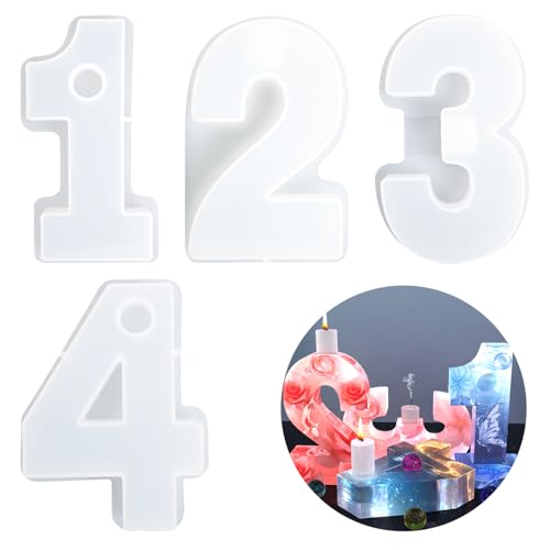 4 Stück Zahl Kerze Harz Formen,3D Handmade Nummer 1-4 Zahlen Kerzenhalter Silikonformen für Epoxidharz Gießen,DIY Zahlen Kerzenhalter Silikonform für Abendessen Tabelle Hochzeit Party Dekoration 4 Stück Zahl Kerze Harz Formen,3D Handmade Nummer 1-4 Zahlen Kerzenhalter Silikonformen für Epoxidharz Gießen,DIY Zahlen Kerzenhalter Silikonform für Abendessen Tabelle Hochzeit Party Dekoration von ktxaby
