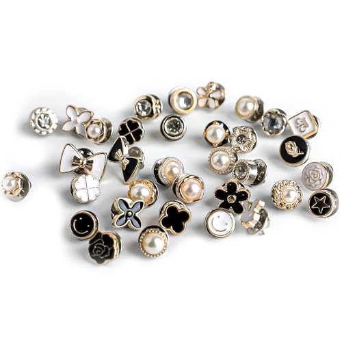 40 Stück Damenhemd Broschen Knöpfe, Knöpfe Ohne Nähen,Jeans Knöpfe Pins Abnehmbar Instant Knöpfe Niedliche Emaille Anstecknadeln von ktxaby