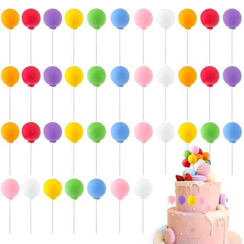 Bunte Ballon-Kuchenaufsätze, Mini-Ballon-Kuchenspieße, rund, Regenbogen-Ballon, Cupcake-Topper, Kuchendekoration für Puppenhaus-Party, Geburtstag, Babyparty, Hochzeit, Kuchendekoration, Zubehör, 40 Bunte Ballon-Kuchenaufsätze, Mini-Ballon-Kuchenspieße, rund, Regenbogen-Ballon, Cupcake-Topper, Kuchendekoration für Puppenhaus-Party, Geburtstag, Babyparty, Hochzeit, Kuchendekoration, Zubehör, 40 von ktxaby