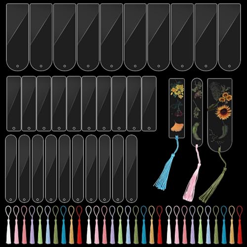 Ktxaby 60 Stück Lesezeichen Transparent aus Acryl mit Loch 3 Formen Rechteckig Rund Halbrund Klare Bastel-Lesezeichen 30 bunte Quasten für DIY Projekte Bastelarbeiten,Geschenkanhänger,Anhänger Ktxaby 60 Stück Lesezeichen Transparent aus Acryl mit Loch 3 Formen Rechteckig Rund Halbrund Klare Bastel-Lesezeichen 30 bunte Quasten für DIY Projekte Bastelarbeiten,Geschenkanhänger,Anhänger von ktxaby