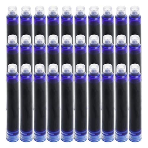30 Stück Standard-Internationale Tintenpatronen für Füllfederhalter, Einweg- und generische Tintennachfüllpatronen mit einem Bohrungsdurchmesser von 3,4 mm, blau 30 Stück Standard-Internationale Tintenpatronen für Füllfederhalter, Einweg- und generische Tintennachfüllpatronen mit einem Bohrungsdurchmesser von 3,4 mm, blau von ktxaby