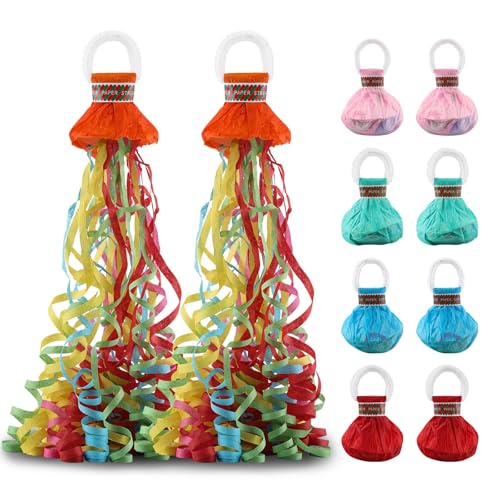ktxaby 10 Stück Handwerfende Luftschlangen Mehrfarbig Party Streamer Konfetti Bänder für Geburtstag Hochzeit Weihnachten Karneval Abschlussfeier（5 Farben） von ktxaby