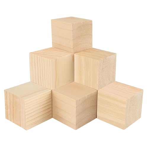 ktxaby 6 Stück Holzwürfel 5 x 5 x 5 cm Natur Holzblöcke zum Basteln Quadratische Blanko Holzklötze Unbehandelte Holz Würfel für DIY Handwerk Malen Dekoration Spiele ktxaby 6 Stück Holzwürfel 5 x 5 x 5 cm Natur Holzblöcke zum Basteln Quadratische Blanko Holzklötze Unbehandelte Holz Würfel für DIY Handwerk Malen Dekoration Spiele von ktxaby
