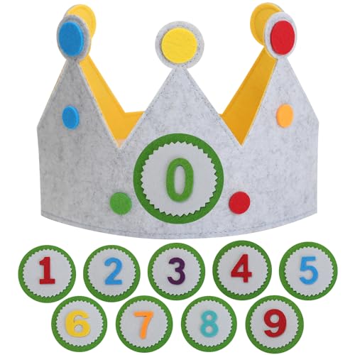 ktxaby Geburtstagskrone für Kinder, Wiederverwendbare Geburtstag Kinderkrone,Geburtstagskrone Filz mit Austauschbaren Zahlen von 1-9, Geburtstagskrone Mädchen Junge, Partyhüte Kindergeburtstag ktxaby Geburtstagskrone für Kinder, Wiederverwendbare Geburtstag Kinderkrone,Geburtstagskrone Filz mit Austauschbaren Zahlen von 1-9, Geburtstagskrone Mädchen Junge, Partyhüte Kindergeburtstag von ktxaby