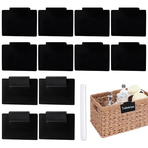ktxaby Korbetiketten, abnehmbare schwarze PVC-Etiketten, Regaletiketten mit weißem Marker, Speisekammer-Etiketten, Etiketten für Aufbewahrungskörbe, Etikettenhalter, 12 Stück ktxaby Korbetiketten, abnehmbare schwarze PVC-Etiketten, Regaletiketten mit weißem Marker, Speisekammer-Etiketten, Etiketten für Aufbewahrungskörbe, Etikettenhalter, 12 Stück von ktxaby