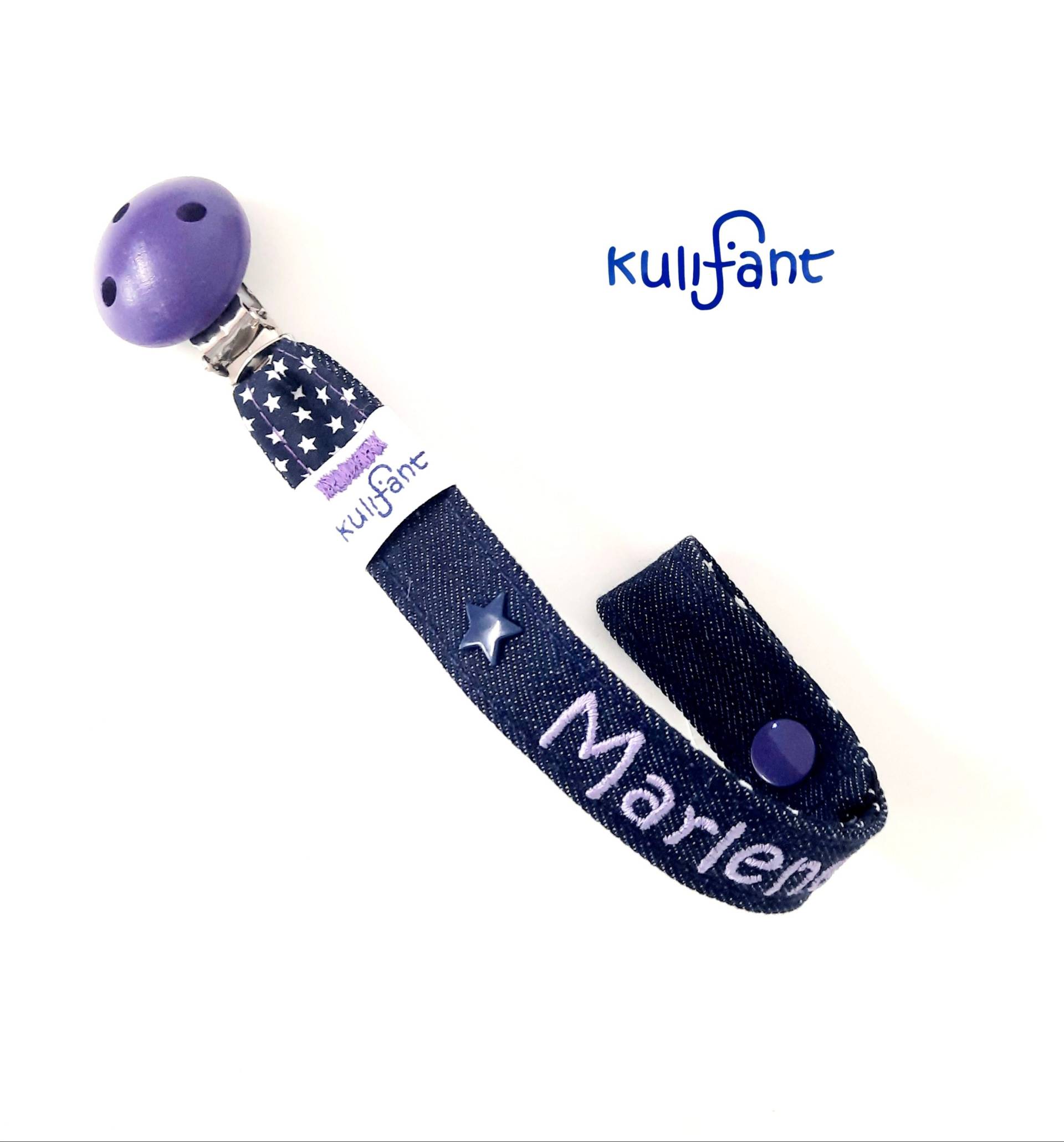 Jeans Denim Schnullerband Babygeschenk Dummyholder , Mit Name Namen Lila Flieder Sterme Blau Schlicht Personalisierbar Jeans Denim Schnullerband Babygeschenk Dummyholder , Mit Name Namen Lila Flieder Sterme Blau Schlicht Personalisierbar von kulifant