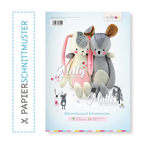Doppelpapierschnittmuster Kuscheltiere "MELLY & MATTES" by Lila-Lotta von kullaloo