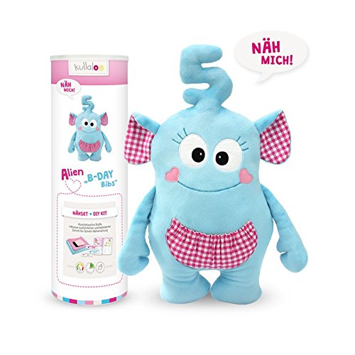 Kullaloo Materialset Alien „B-Day Bibs“ (türkis/rosa-kariert) (DE/EN) von kullaloo