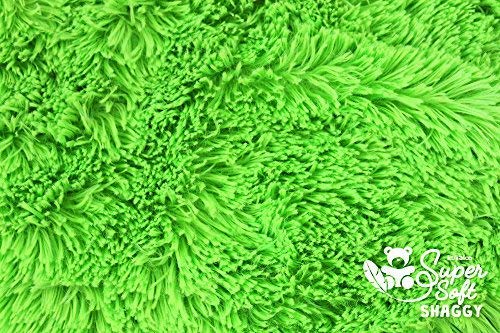 Microfaser Zottelplüsch / Plüschstoff SHAGGY als Meterware in verschiedenen Farben - 20mm bzw. 30mm Florlänge, EN71-3 & EN 71-9 zertifiziert – 0,5m (hellgrün) von kullaloo