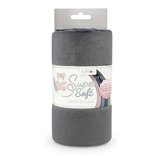 Minky Fabric kullaloo superweicher Shorty-Plüschstoff zum Nähen – 1,5 mm Florlänge (Aschgrau) von kullaloo