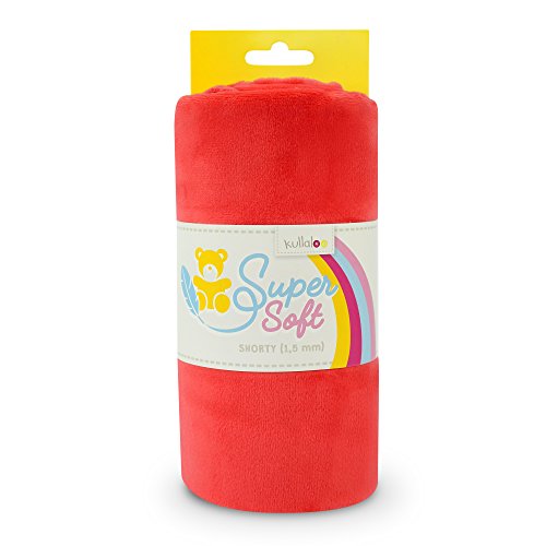 Minky Fabric kullaloo superweicher Shorty-Plüschstoff zum Nähen – 1,5 mm Florlänge (Kirschrot) von kullaloo