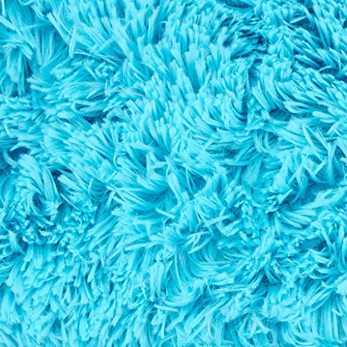 kullaloo Microfaser Zottelplüsch/Plüschstoff Shaggy als Meterware 20mm Florlänge – 0,5m (türkis) von kullaloo
