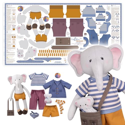 kullaloo Stoffpaneel zum Nähen von Puppen für Fortgeschrittene ✦ mit Videoanleitung ✦ Puppenschnitt & Nähen Stoffpaneel mit Kleidung: Dress Me Bestie Eddy Elephant kullaloo Stoffpaneel zum Nähen von Puppen für Fortgeschrittene ✦ mit Videoanleitung ✦ Puppenschnitt & Nähen Stoffpaneel mit Kleidung: Dress Me Bestie Eddy Elephant von kullaloo