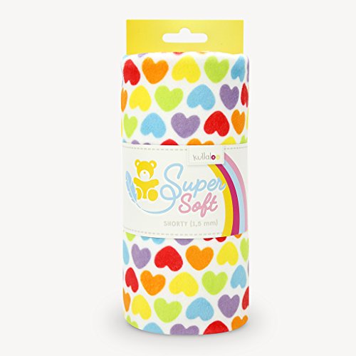 kullaloo SuperSoft SHORTY Print SB-Pack Plüschstoff, Minky, gemustert, 8.5 x 8 x 21 cm (Rainbow love hearts) von kullaloo