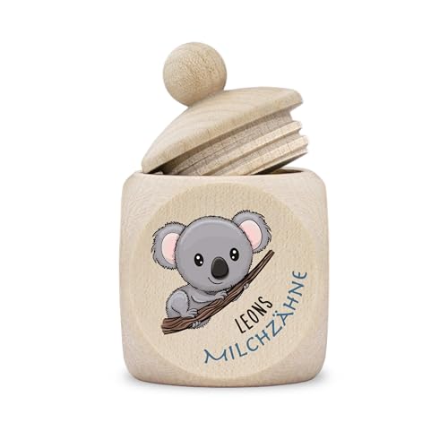 kultdog Zahndose Milchzähne Junge modern Dose Holz personalisiert Druck Name Comic Koala kultdog Zahndose Milchzähne Junge modern Dose Holz personalisiert Druck Name Comic Koala von kultdog